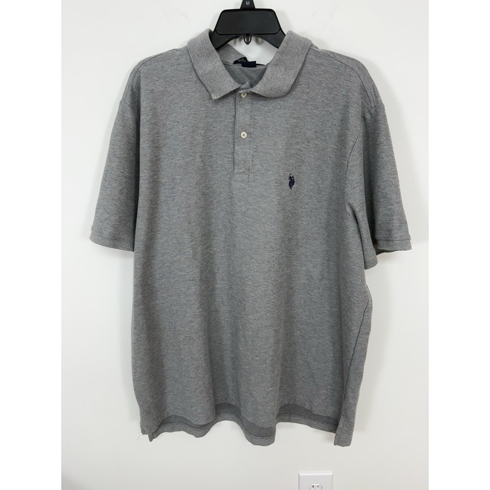 US POLO ASSN Performance Pique Men's Polo Shirt Gray Size 3xl Golf Career Resort